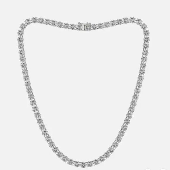 Collier de tennis en or blanc 14K avec diamant de laboratoire de 22,56 ct - Picture 3 of 5
